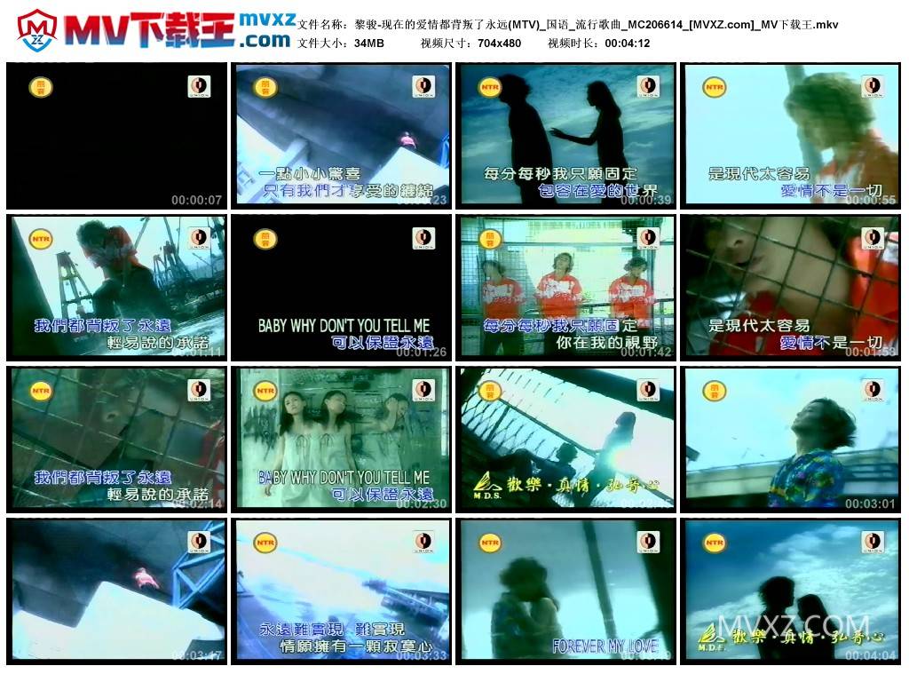 黎骏-现在的爱情都背叛了永远(MTV)_国语_流行歌曲_MC206614